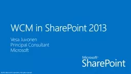 WCM in SharePoint 2013
