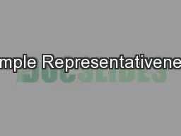 Sample Representativeness: