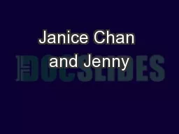 Janice Chan and Jenny