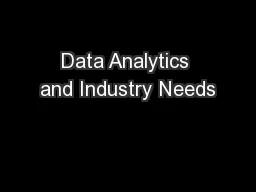 Data Analytics and Industry Needs