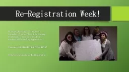 Re-Registration Week!