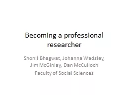 Becoming a professional researcher