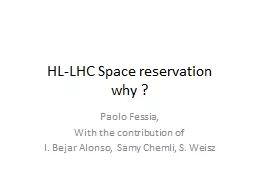 HL-LHC Space reservation