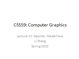 CS559: Computer Graphics