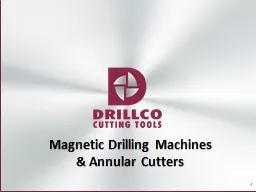 1 Magnetic Drilling Machines
