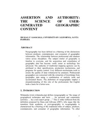 ASSERTION AND AUTHORITY THE SCIENCE OF USER GENERATED