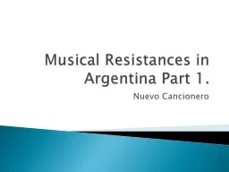 Musical Resistances in Argentina Part 1.