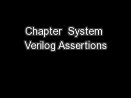 Chapter  System Verilog Assertions
