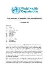 Press conference on support to Ebola affected countrie
