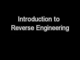 Introduction to Reverse Engineering