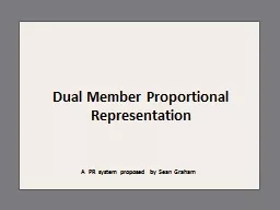 Dual Member Proportional Representation