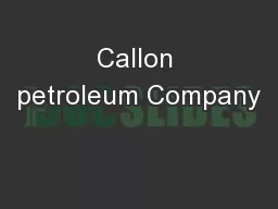 Callon petroleum Company