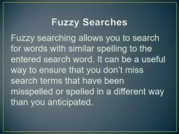 Fuzzy Searches