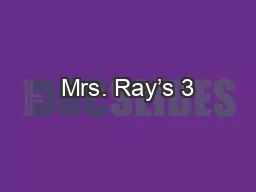 Mrs. Ray’s 3