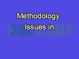 Methodology Issues in