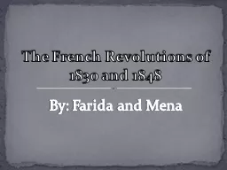 The French Revolutions of 1830 and 1848