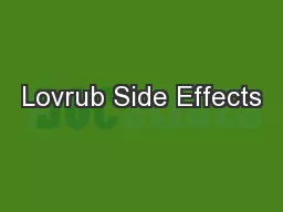 Lovrub Side Effects