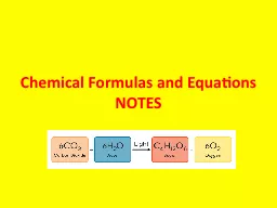 Chemical Formulas and Equations