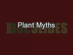 Plant Myths