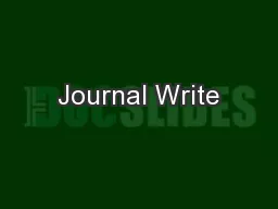 Journal Write