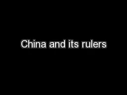 China and its rulers