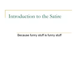Introduction to the Satire
