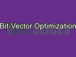 Bit-Vector Optimization