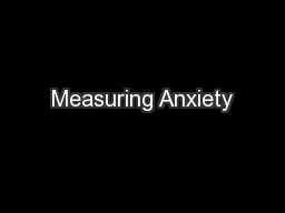 Measuring Anxiety