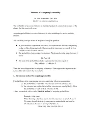 Methods of assigning probability