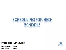 Scheduling for High Schools