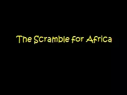 The Scramble for Africa