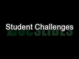 Student Challenges