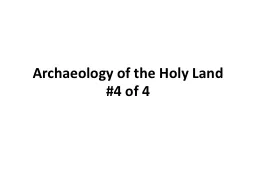 Archaeology of the Holy