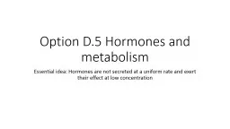 Option D.5 Hormones and metabolism