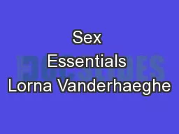 Sex Essentials Lorna Vanderhaeghe