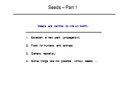Seeds – Part 1