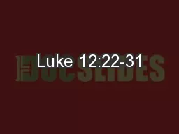 Luke 12:22-31