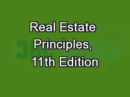 Real Estate Principles, 11th Edition