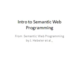 Intro to Semantic Web Programming