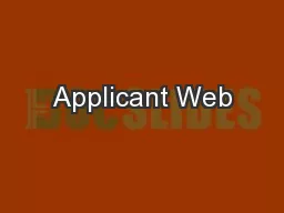 Applicant Web