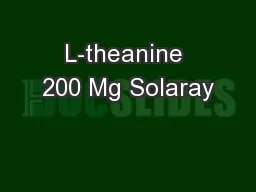 L-theanine 200 Mg Solaray