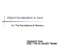 Object Serialization in Java