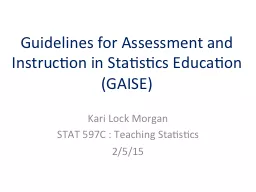 Guidelines for Assessment and Instruction in Statistics Edu