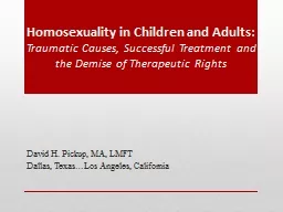 Homosexuality in Children and Adults: