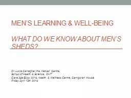 Men’s learning & well-being
