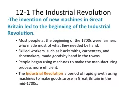 12-1 The Industrial Revolution