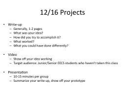 12/16 Projects