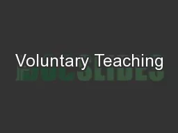 Voluntary Teaching