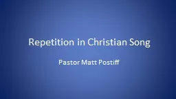 Repetition in Christian Song