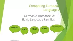 Comparing European Languages: